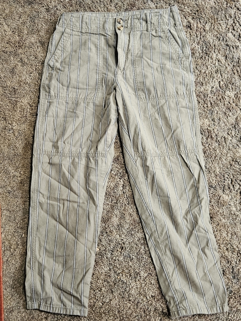 American Eagle Outfitters Green Pinstripe Cargo Pants